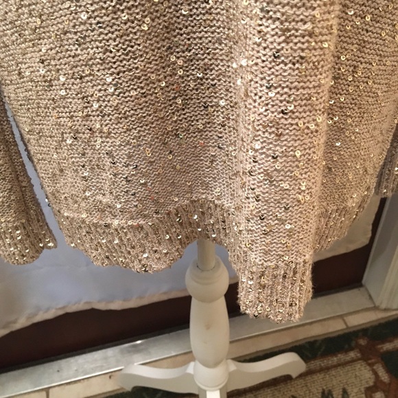 Jones New York Gold Sequence VNeck Sweater size lg - Picture 3 of 8
